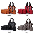 Vintage Leather 4-Piece Messenger Bag Set | Luxury Leather Tote, Clutch & Wallet Set