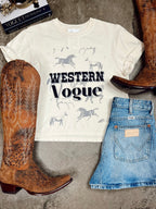 Wild Horses Western Vogue Cropped T-Shirt