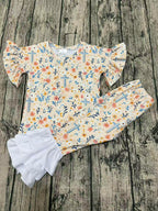 Floral cross two piece ruffle set