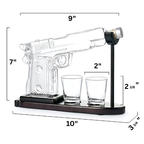 Hittcraft Pistol Decanter Set with Display Stand & Shot Glasses