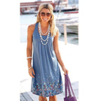 Coastal Cowgirl Boho Dress – Sleeveless Summer Dress with Floral Detail
