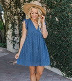 Women's Country Lace Jacquard Hollow V-Neck Dress