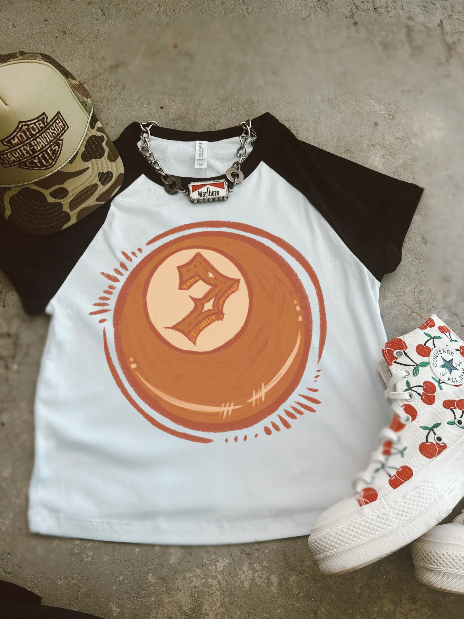 7 Billard Raglan cropped baby tee