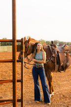 The Wrangler Wanderer 622 Dark Wash Flares