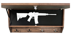 Birds in a Tree Large Gun Concealment Coat Rack - Handcrafted Wooden Gun Cabinets - Gun Shelf Hidden Storage for Rifles, Shotguns, & Handguns - Quick Access Hidden Wall Safe