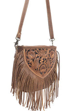 Hand tooled Fringe Bag