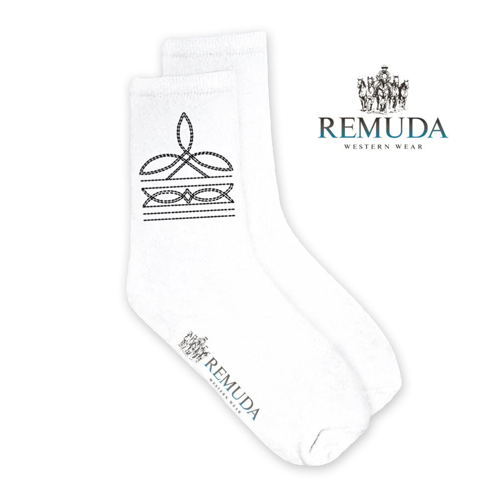 Boot Stitch Adult Unisex Western Crew Socks
