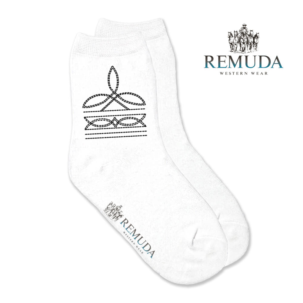 Boot Stitch Kids Western Crew Socks