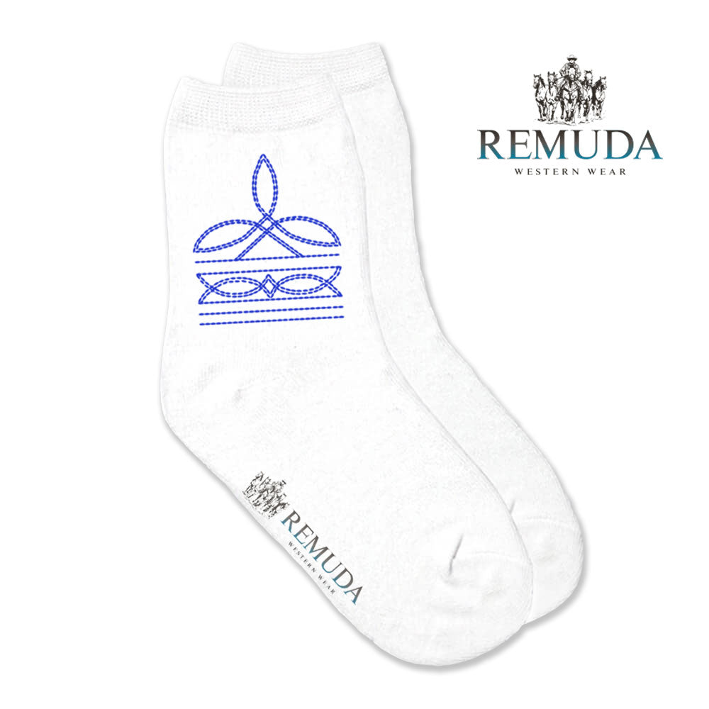 Boot Stitch Kids Western Crew Socks