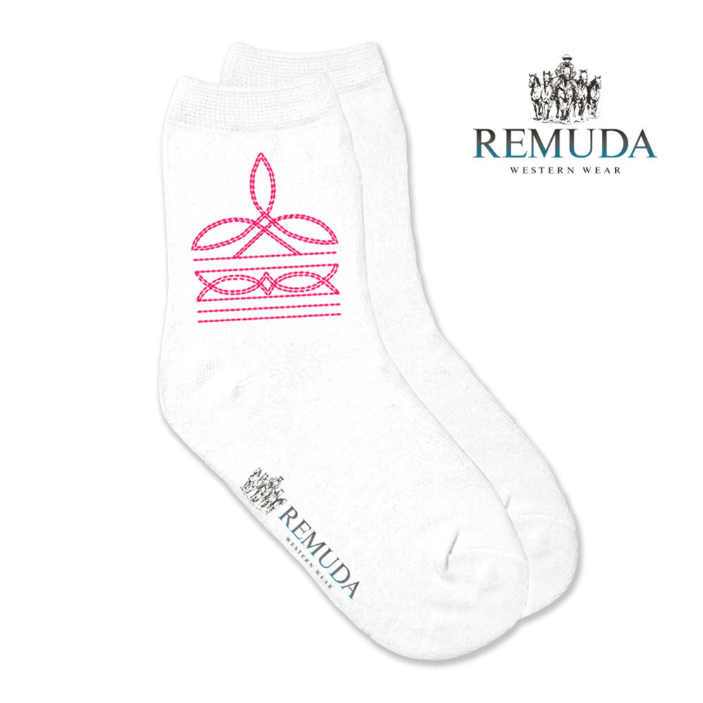 Boot Stitch Kids Western Crew Socks