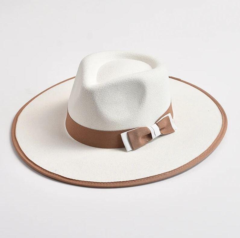 The Magnolia Bow Fedora - Elegant Woolen Fedora Hat for Stylish Cowgirls, Luxury Country Fashion