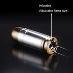 Bullet-Shaped Torch Lighter, 3-Inch, Blue Flame, Butane Refillable with Bottle Opener, Silver and Gold