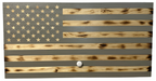 Classic Burnt Wood American Flag Gun Storage Cabinet (Gray)