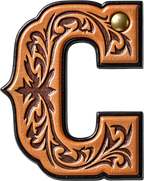 Monogrammed Initial Western Leather Look Saddle Longhorn Cowboy Cowgirl Kitchen Dish Towels Made in America