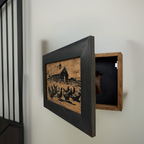 Chicken Farm Hidden Gun Safe - Handcrafted Gun Concealment Decor - Hidden Gun Shelf with Magnetic Lock for Quick Access - Hidden Wall Safe for Secure Storage - Made in USA
