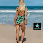 Baha Ranch Yeehaw Turquoise Aztec One-Piece Swimsuit