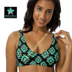 Baha Ranch Yeehaw Turquoise Aztec Bikini Top