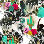 Baha Ranch Yeehaw Funky Cowgirl Collage Bikini