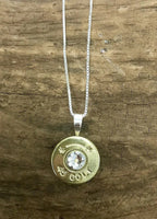 45 Long Colt Starline Sterling Silver Bullet Head Necklace