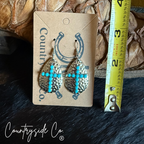 Hammered Silver Cross Dangle Earrings