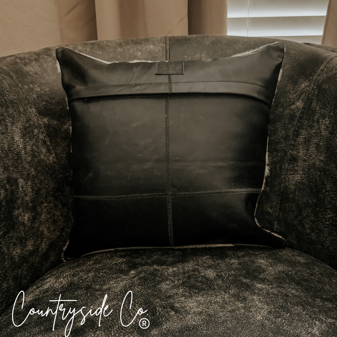 Patchwork Cowhide Throw Pillow Cover