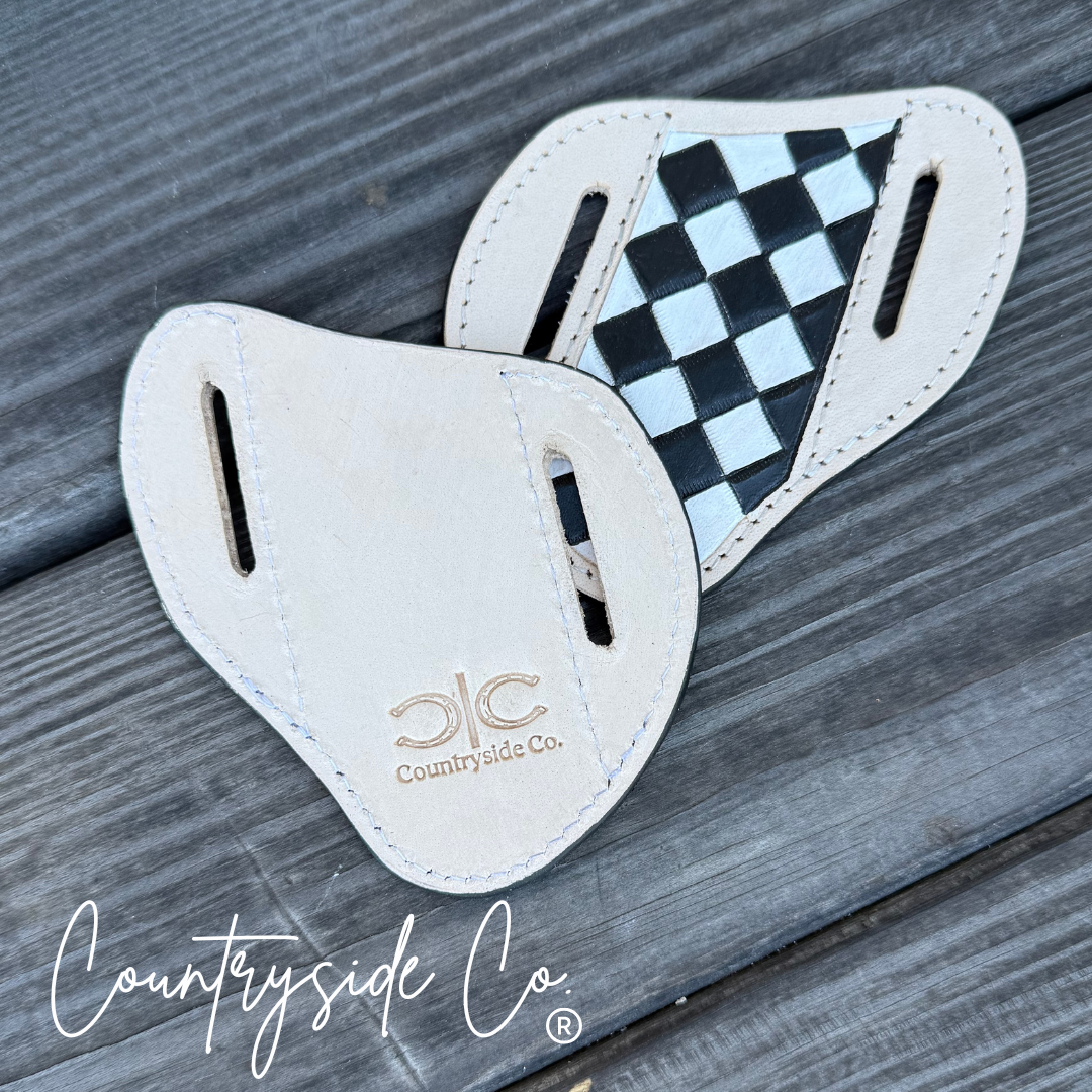 Checkered Leather Knife Sheath