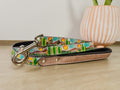 Hand tooled and painted Full Grain Leather Cactus Desert Sunset Scene Dog Leash