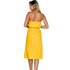Summer Sun Strapless Button-Down Dress