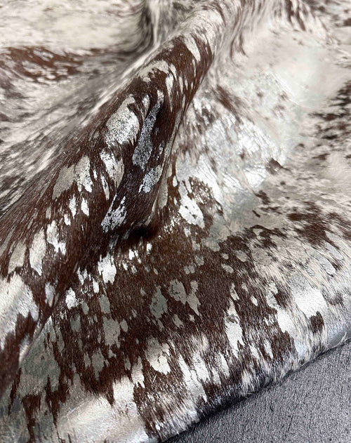 "Destroyed" Metallic Cowhide Rug