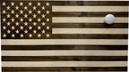 American Flag Decorative & Secure Wall-Mounted Gun Cabinet (Dark Walnut)