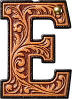 Monogrammed Initial Western Leather Look Saddle Longhorn Cowboy Cowgirl Kitchen Dish Towels Made in America