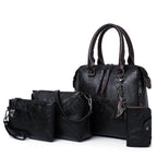 Vintage Leather 4-Piece Messenger Bag Set | Luxury Leather Tote, Clutch & Wallet Set
