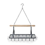 Farmhouse Hanging Pot Rack with Rolling Pin and Hooks
