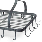 Farmhouse Hanging Pot Rack with Rolling Pin and Hooks
