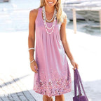 Coastal Cowgirl Boho Dress – Sleeveless Summer Dress with Floral Detail