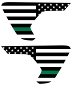 Thin Green Line Flag Vent Decals