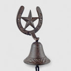 Horseshoe Star Doorbell, Farmhouse Cast Iron Welcome Chime
