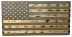 Classic Burnt Wood American Flag Gun Storage Cabinet (Gray)