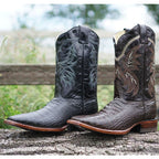 Black Caiman Belly Print Men's Cowboy Boots H4001