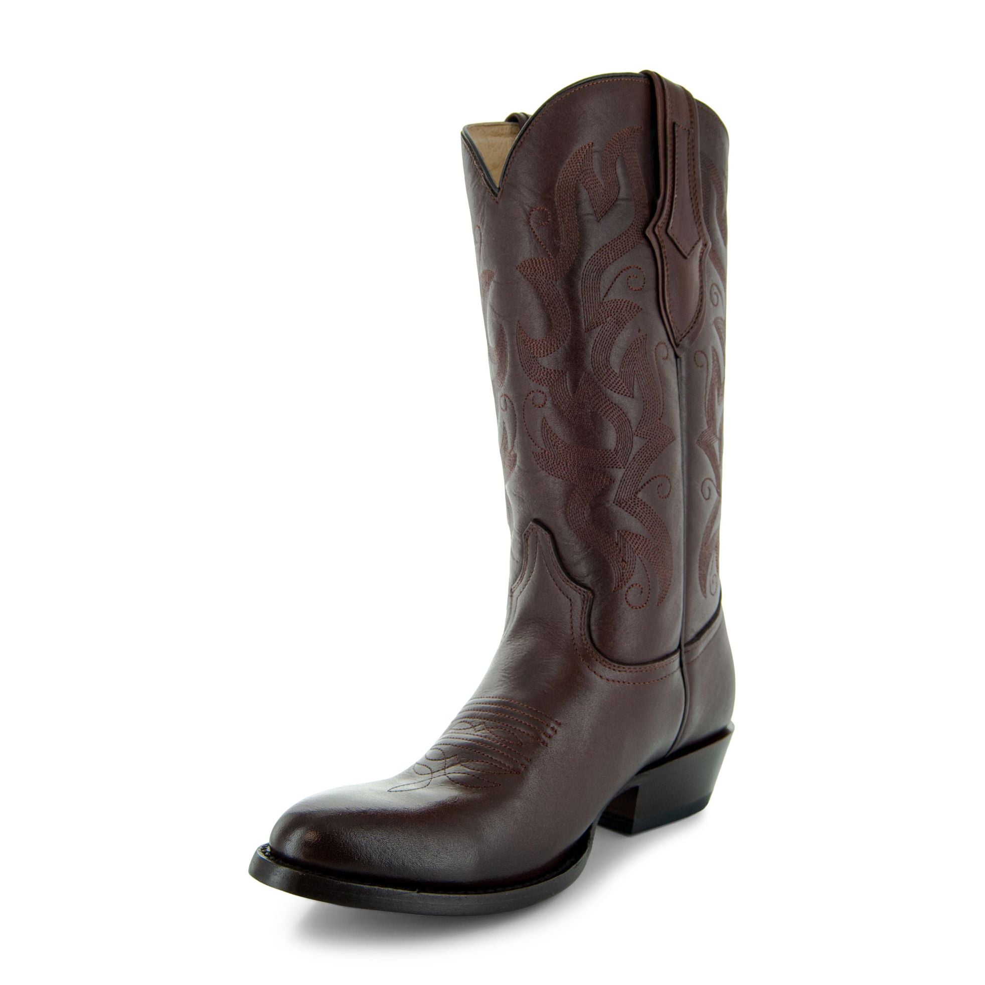 Cowboy Dress Boots | Mens Classic Round-Toe Boots (H7001-Brown)