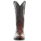 Men's Cognac Ostrich Print Cowboy Boots (H7002)
