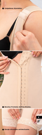 Colombian Powernet Full Body Shaper with Adjustable Straps & Triple Hook-and-Eye Closure FW-001