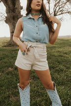 The Luxor Shorts in Ecru LARGE