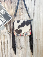 Saddle Up | Saddle Blanket Aztec Pattern and Cowhide Concealed Carry Purse with Fringe