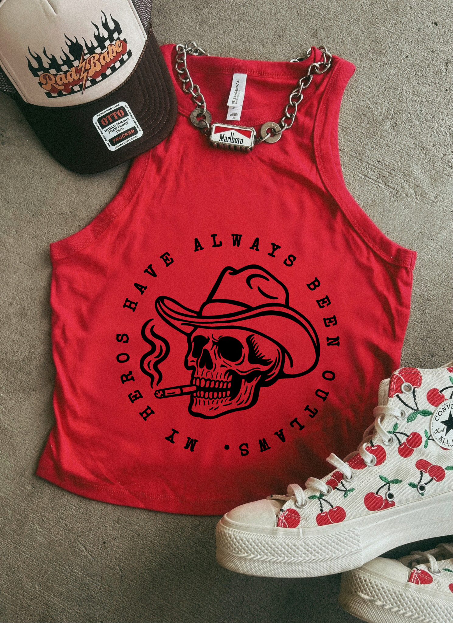 Hero’s have always been Outlaws Ribbed Racer Tank