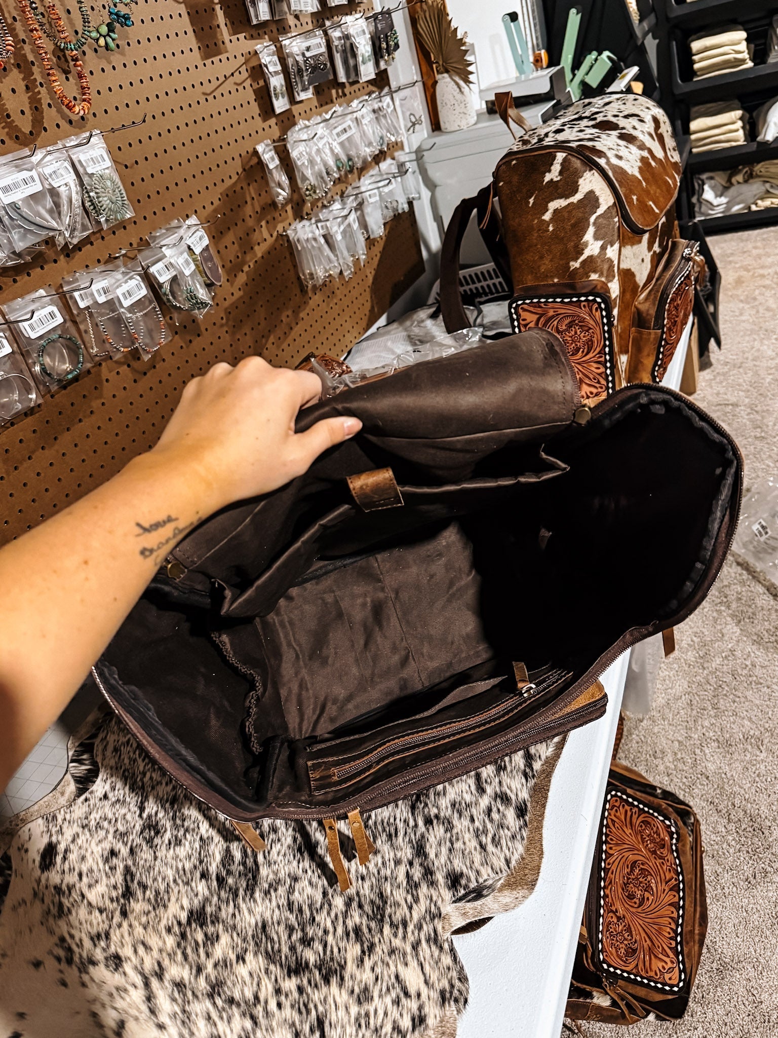 Evangeline Cowhide Backpack #83