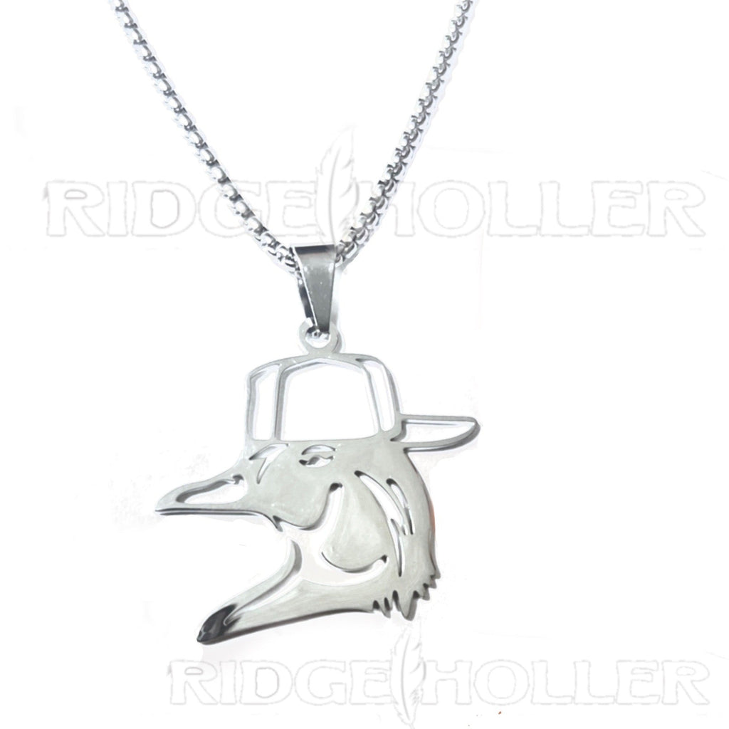 Wood Duck with Hat- Stainless Steel Necklace and Pendant