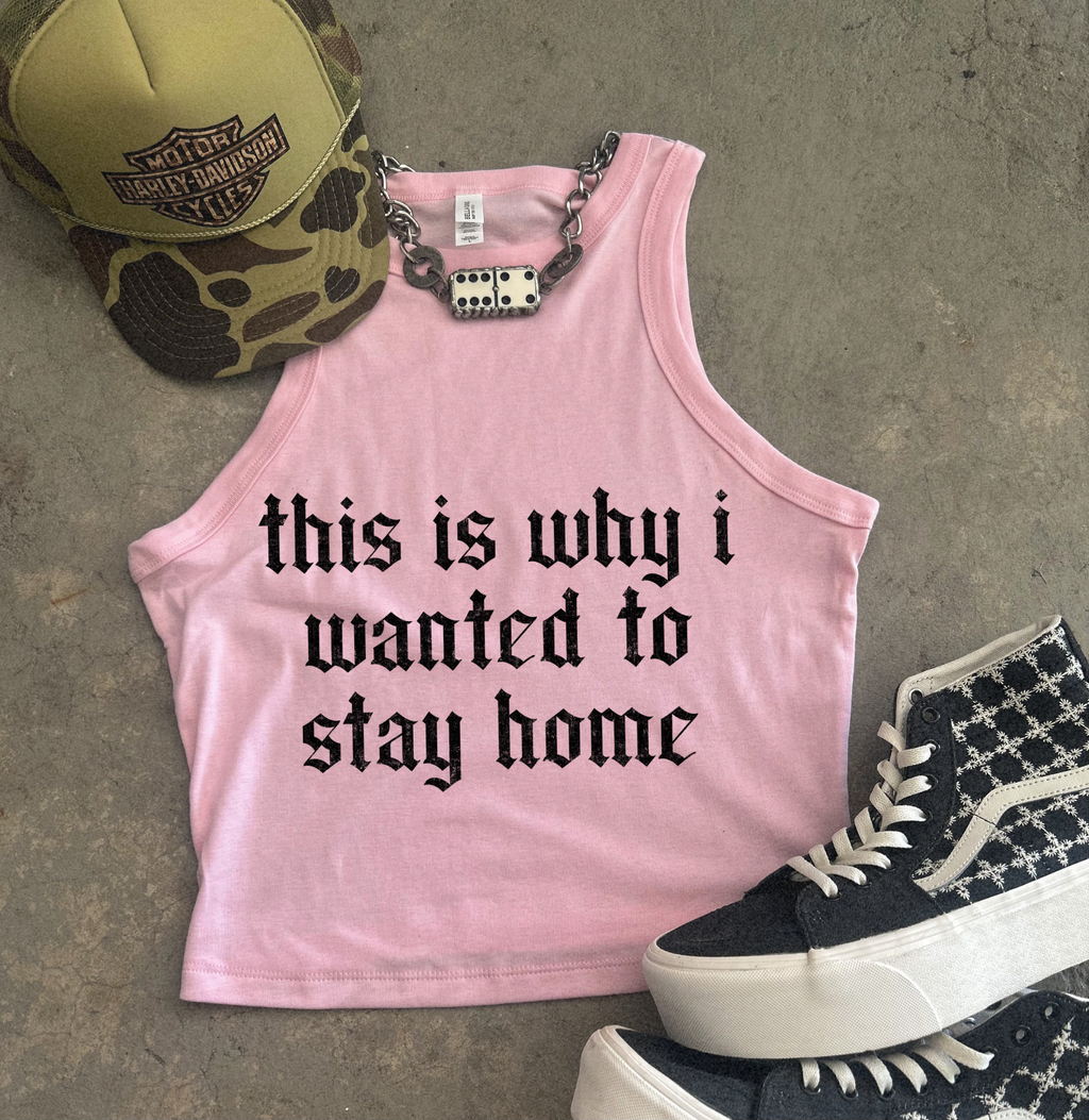 Stay Home Ribbed Racer Tank