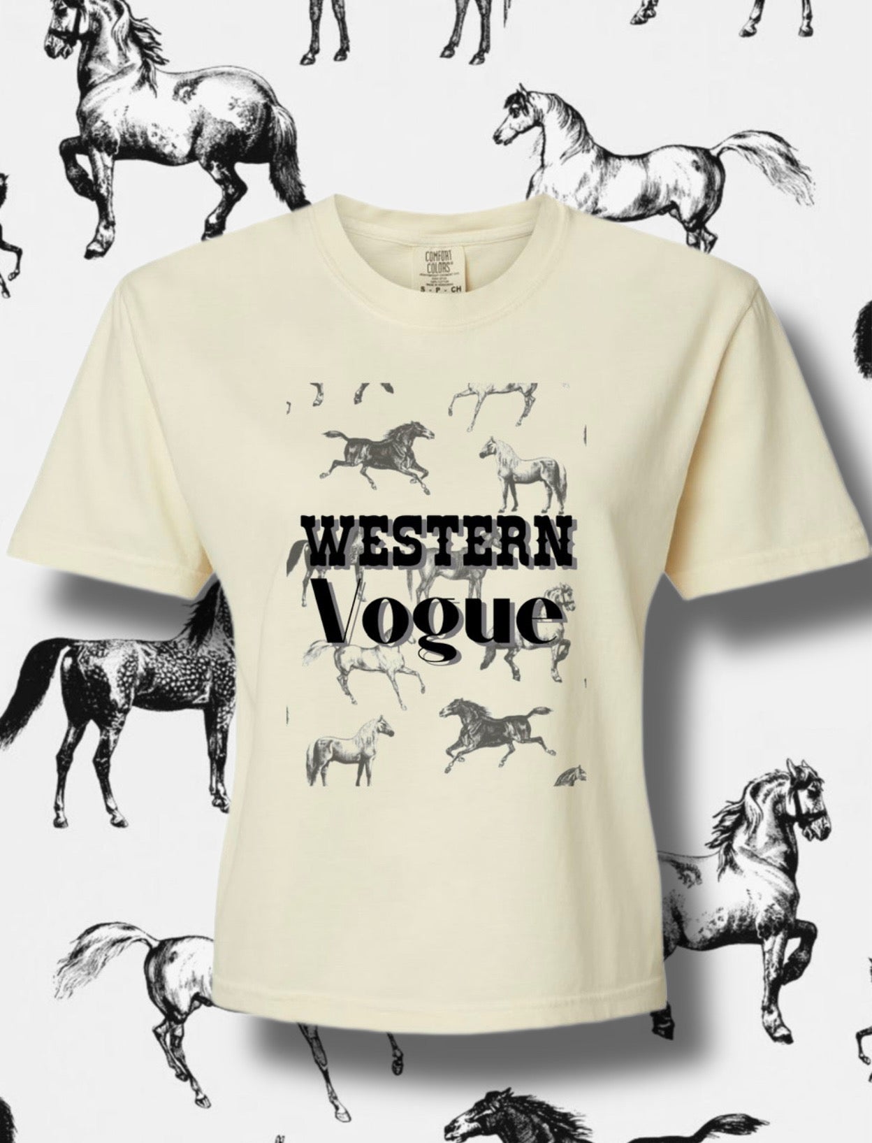Wild Horses Western Vogue Cropped T-Shirt