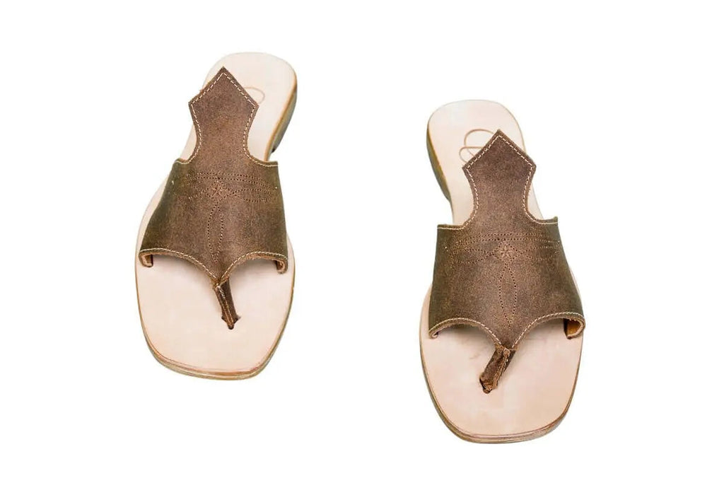 Luciana Leather Sandals – Brown